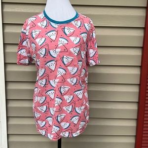 MTL Made to Live NYC womens pink& blue teeshirt $5/25